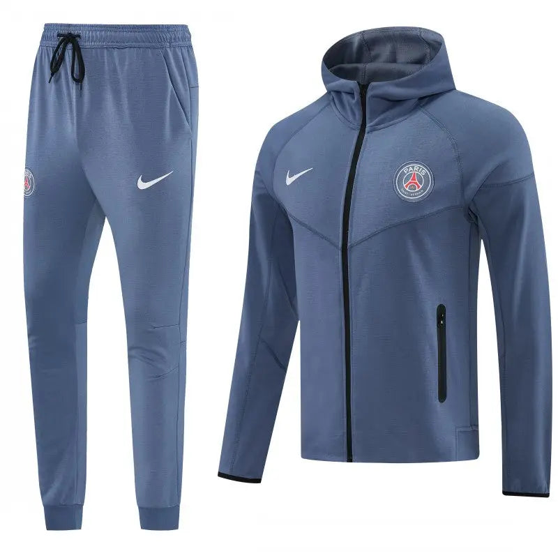 Kit Survêtement à Capuche PSG Bleu Gris
