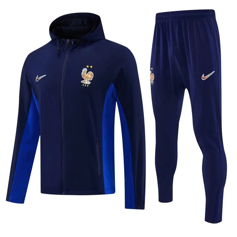 Kit Survêtement Coupe-Vent à Capuche France Bleu Marine