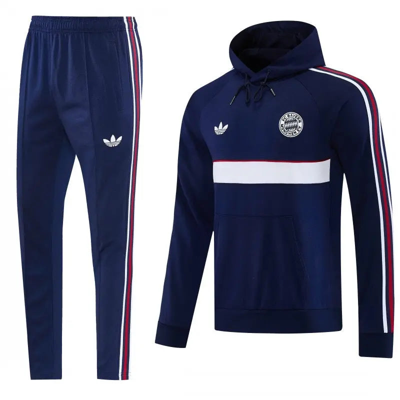 Kit Survêtement Sweat à Capuche Bayern Munich Originals Bleu Marine