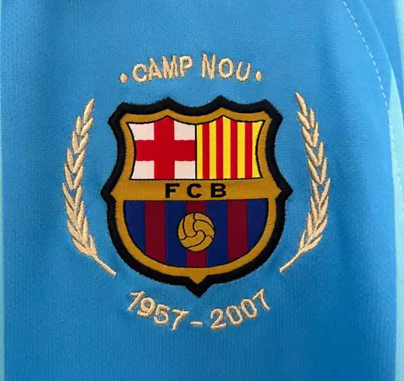 Blaues Retro-Auswärtstrikot des FC Barcelona 07/08