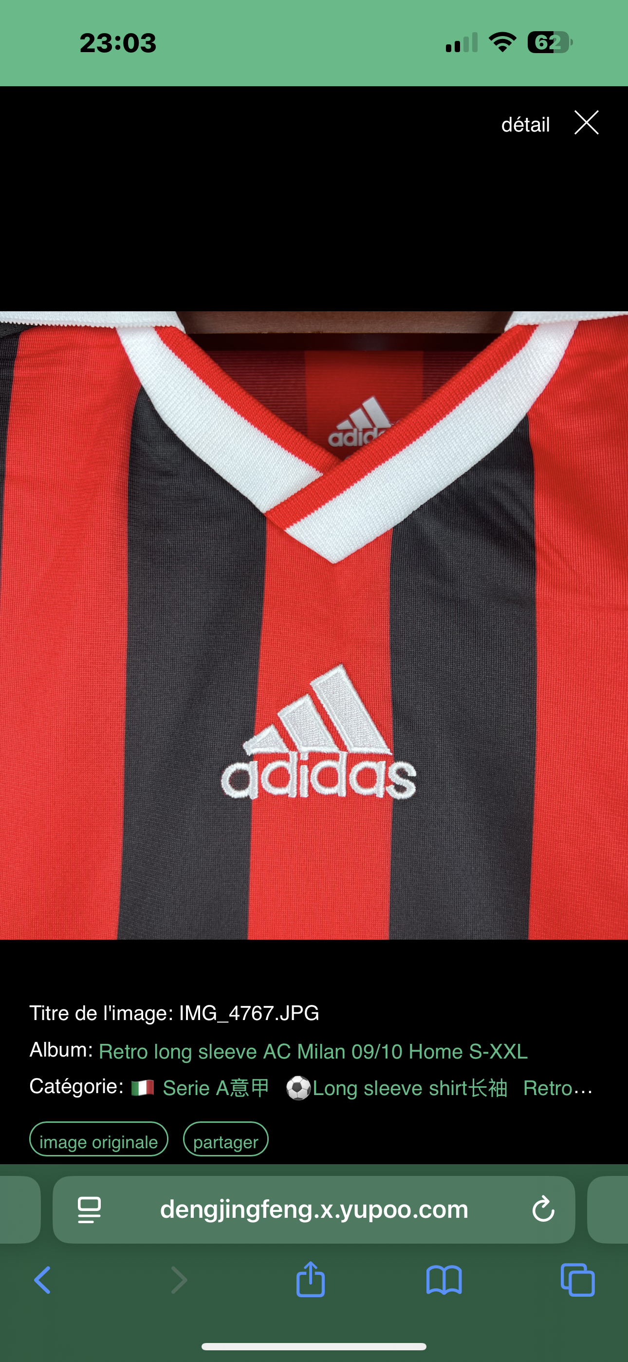 Maillot Rétro AC Milan Domiciles Manches longues 09/10