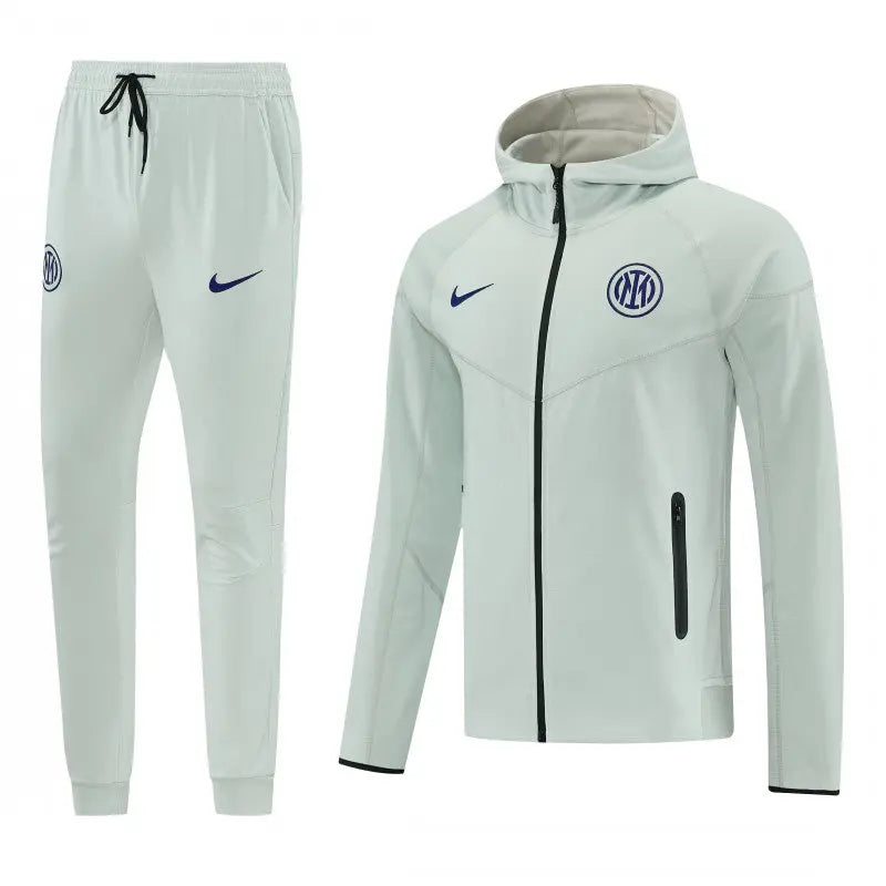 Kit Survêtement à Capuche Inter Milan Gris Clair