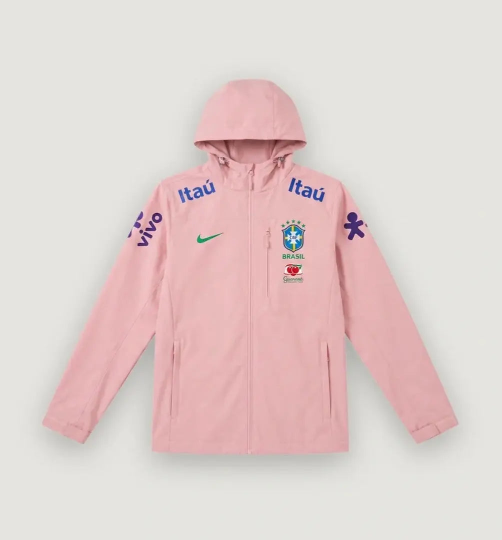 Veste Coupe-Vent Brésil Rose 2026 Footoriq Kits: La Zone Du Peuple