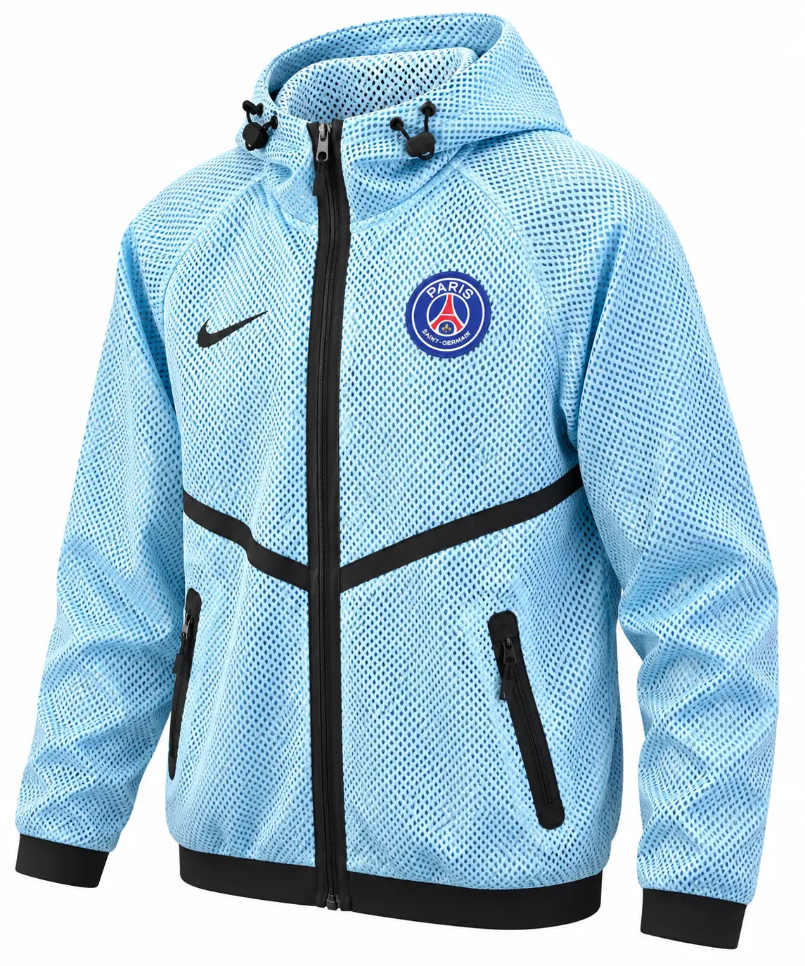 Veste Coupe-Vent à Capuche PSG Bleu Ciel 2026/27