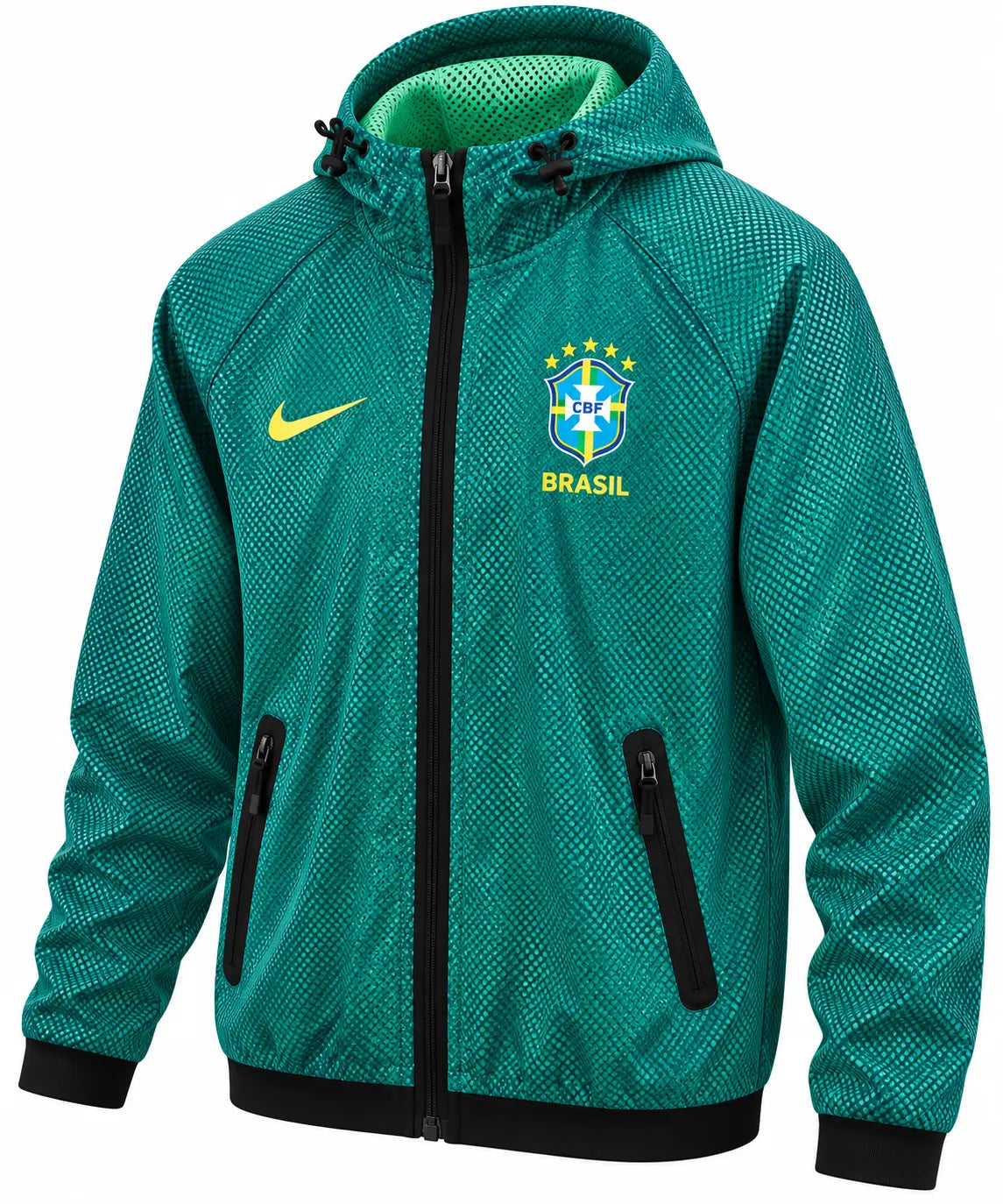Veste Coupe-Vent à Capuche Brésil Vert 2026/27
