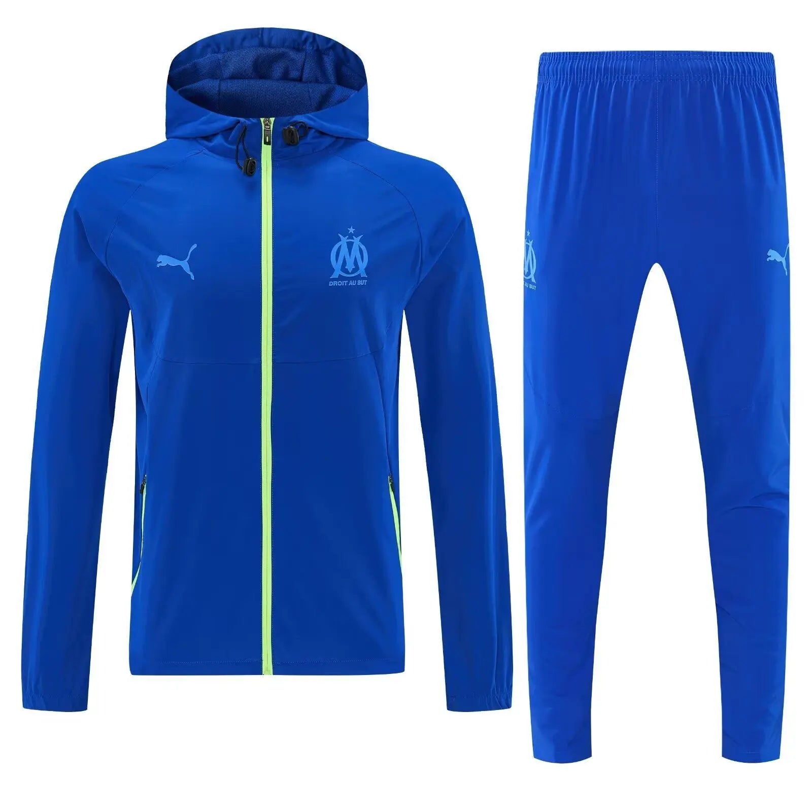 Kit Survêtement Coupe-Vent à Capuche OM Bleu Roi