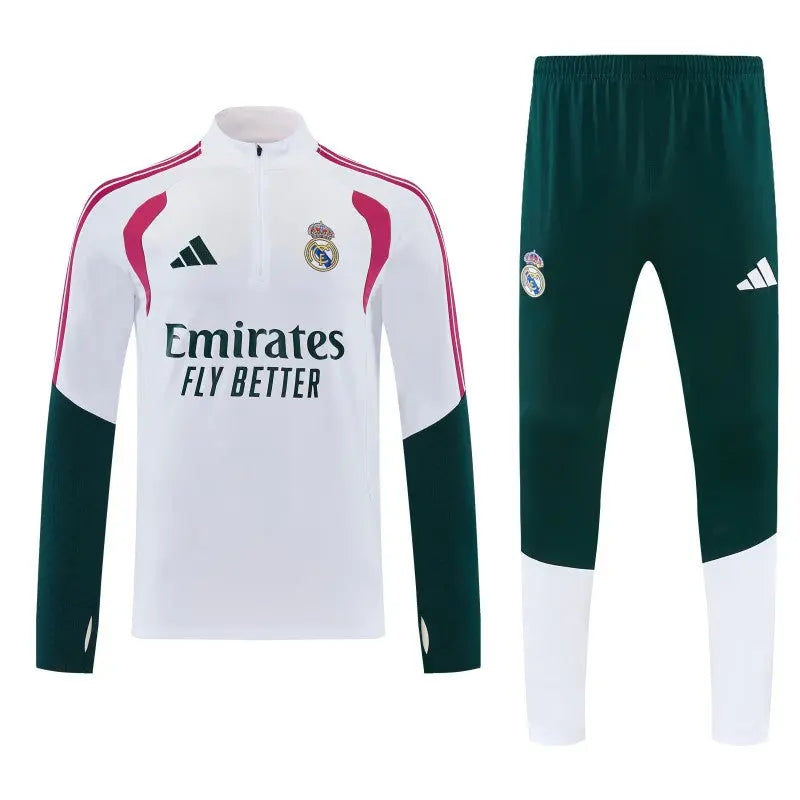 Kit Survêtement Real Madrid Blanc et Vert 2026/27