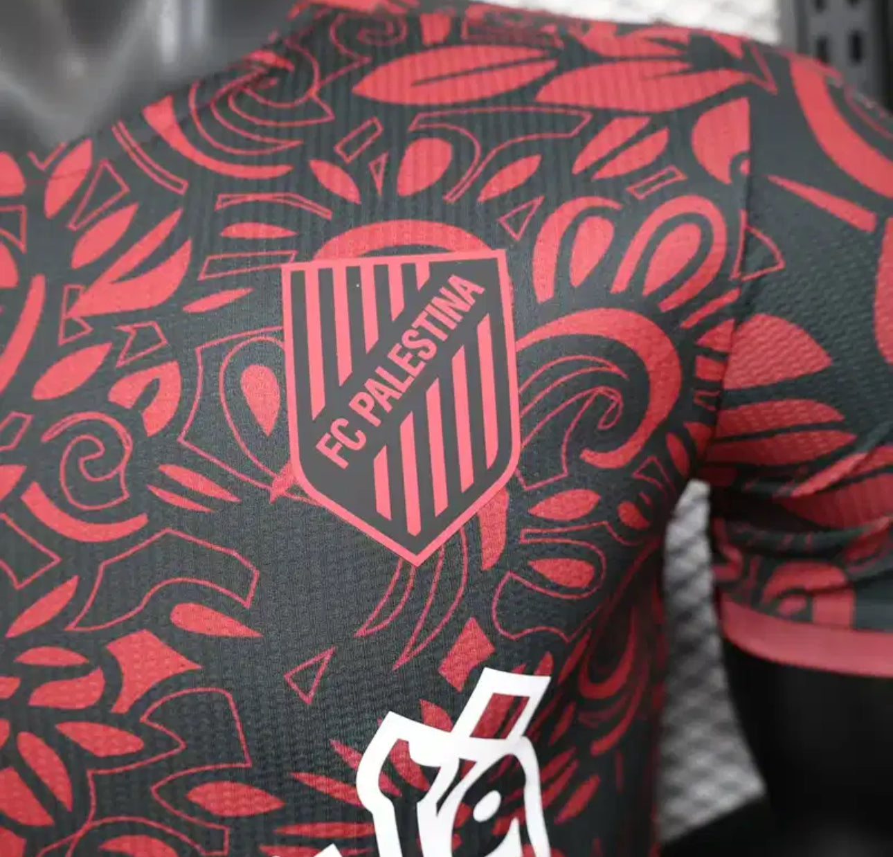 Maillot FC Palestina Concept Rouge et Noir 24/25