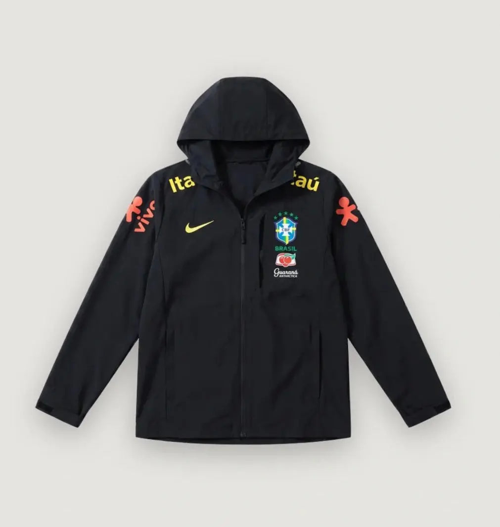 Veste Coupe-Vent Brésil Noir 2026 Footoriq Kits: La Zone Du Peuple
