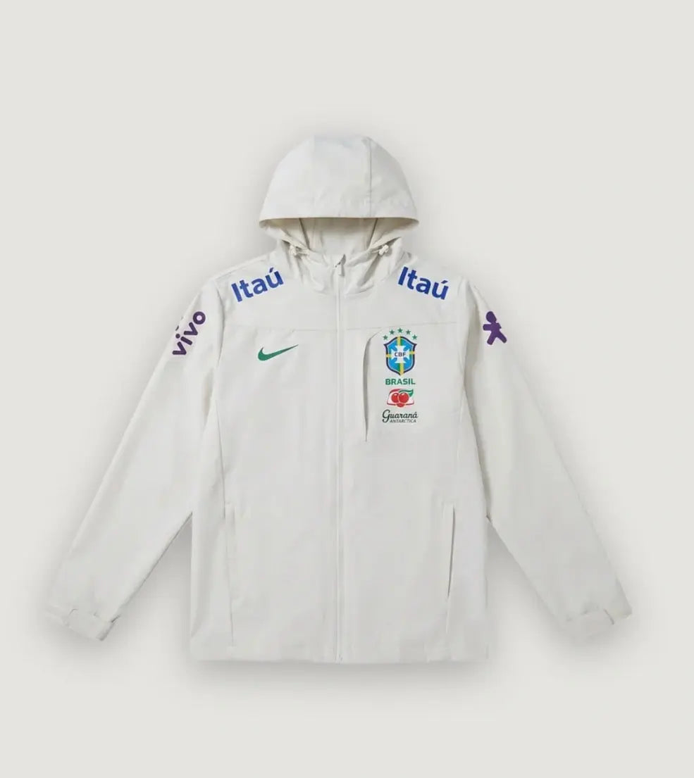 Veste Coupe-Vent Brésil Blanc 2026 Footoriq Kits: La Zone Du Peuple