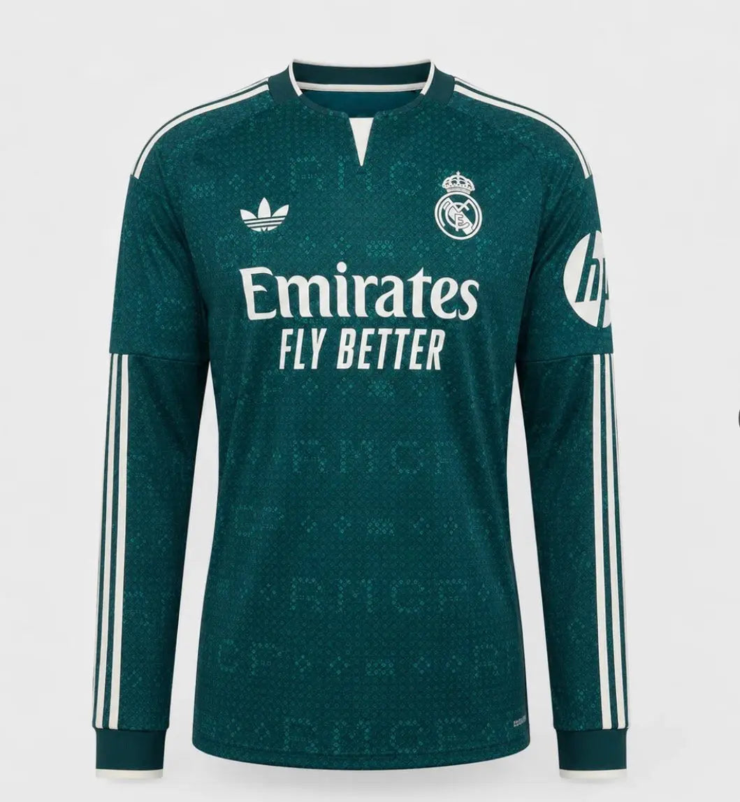 Maillot Real Madrid Extérieur 2026 Manches Manches Longues Fábrica das Tailandesas