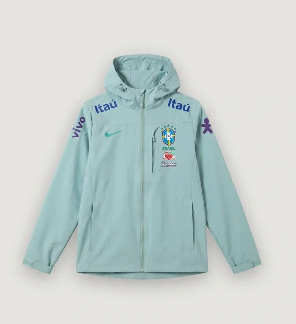 Veste Coupe-Vent Brésil Cyan 2026 Footoriq Kits: La Zone Du Peuple