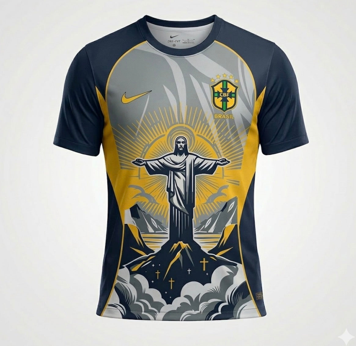 Maillot Brésil Concept Saint Christ 26/27 Jaune et Noir Ma boutique