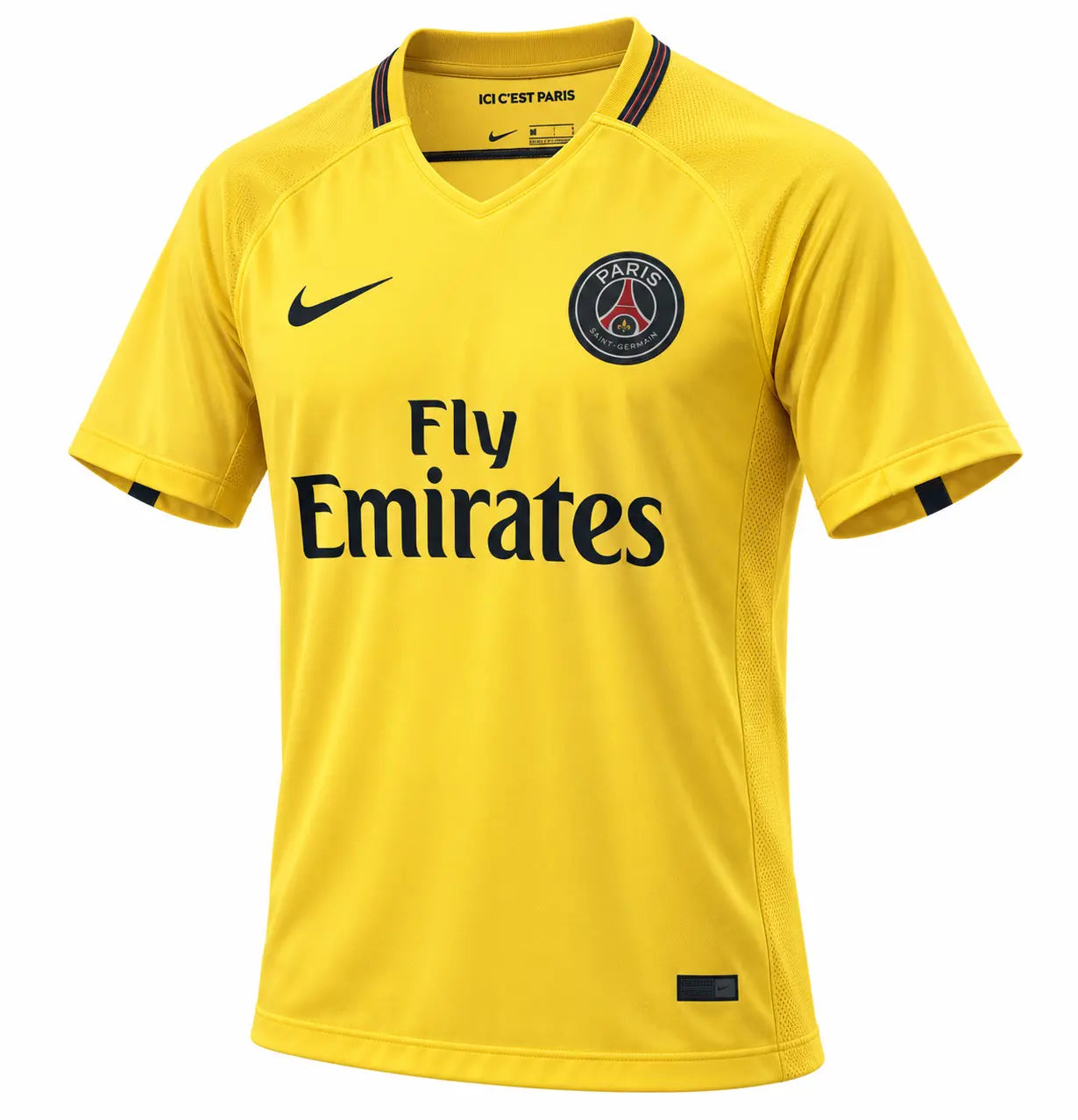 Maillot rétro 17/18 PSG extérieur jaune Fábrica das Tailandesas