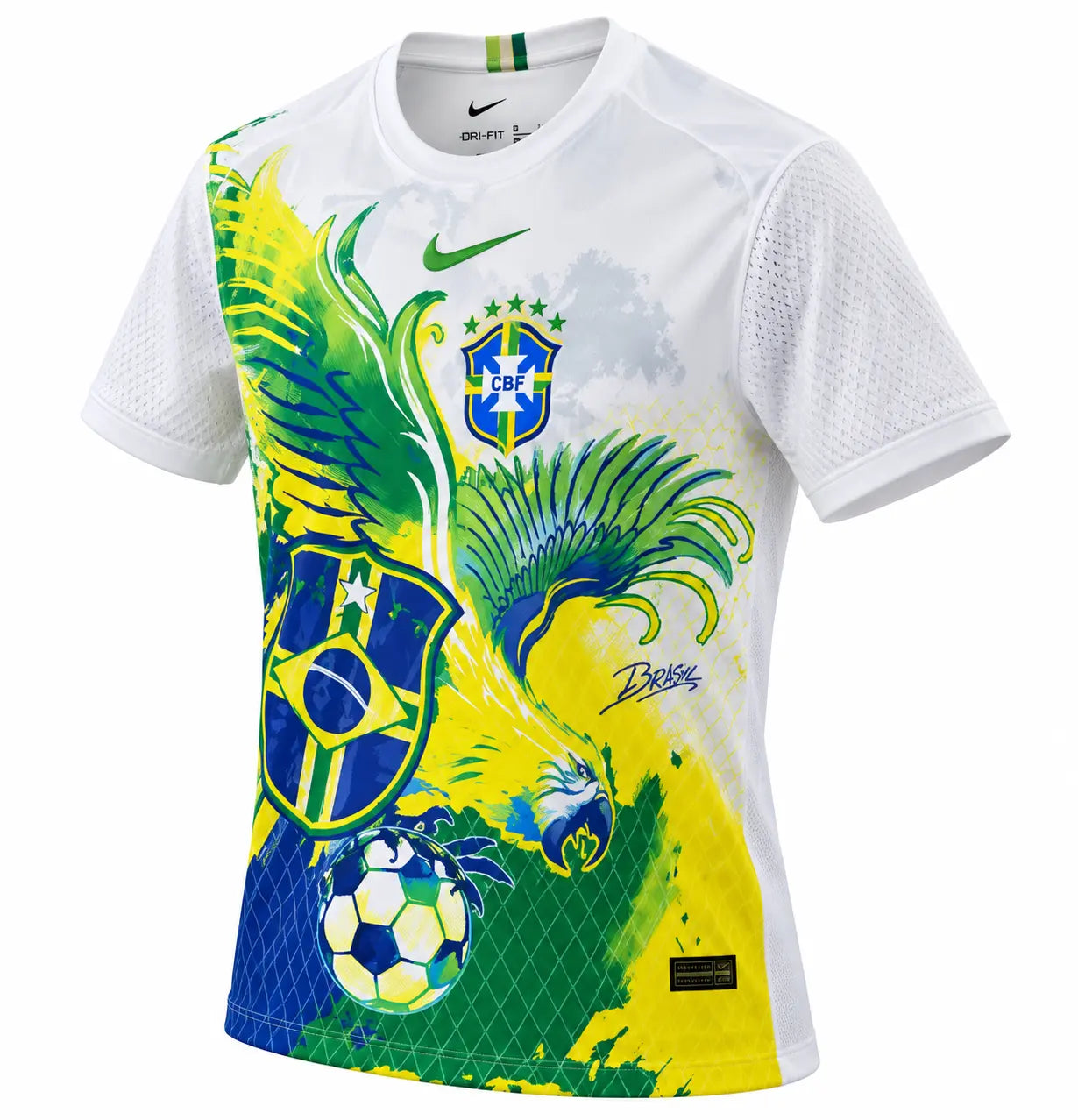 Maillot Brésil Concept Perroquet 2025 Vert et Jaune Footoriq Kits