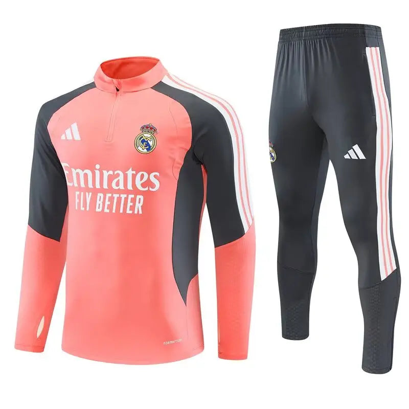 Kit Survêtement Real Madrid Corail et Gris Anthracite 2026/27