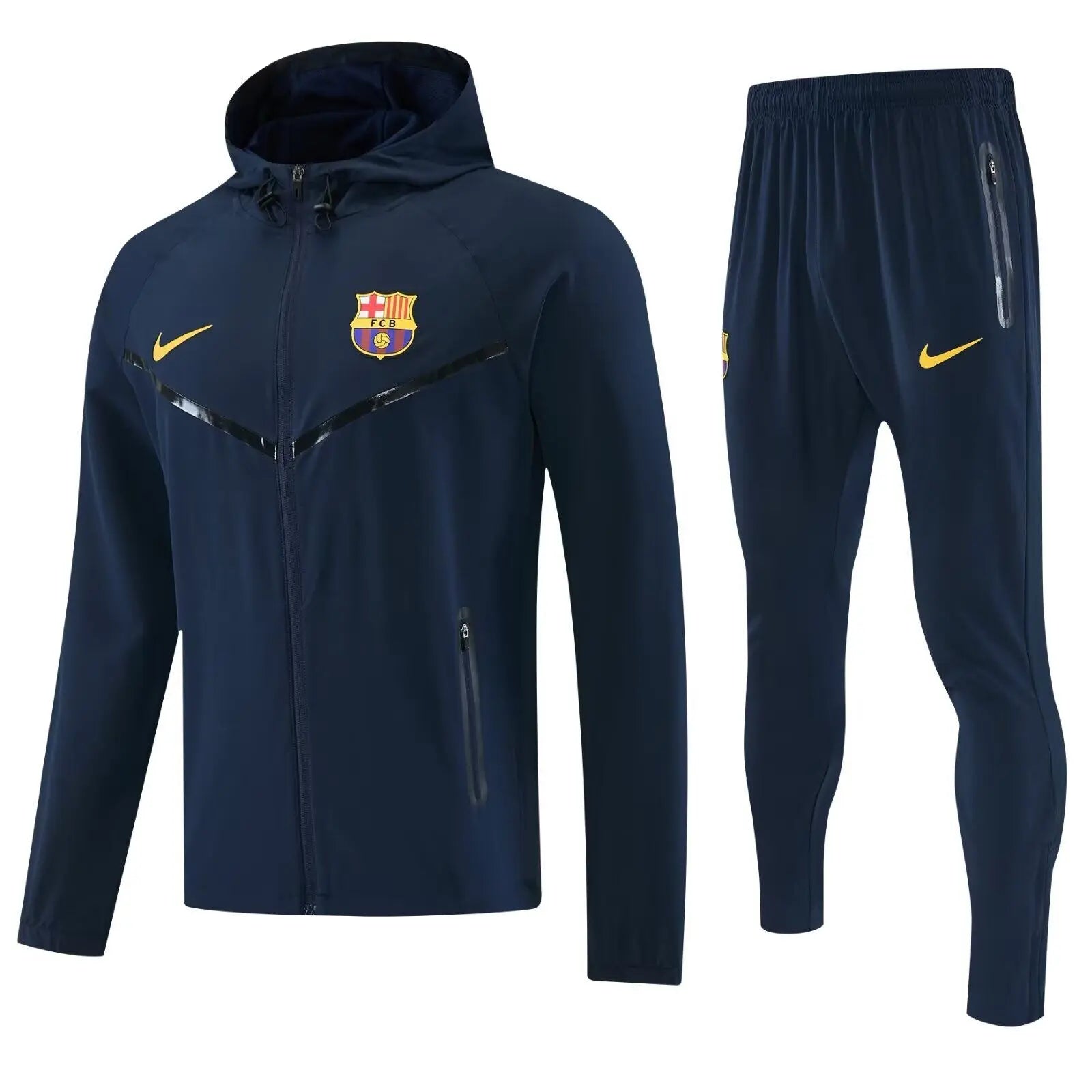 Kit Survêtement Coupe-Vent à Capuche FC Barcelone Bleu Marine 2026/27